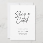 Invitation She's a Catch Modern Script Bachelorette Weekend (Devant)