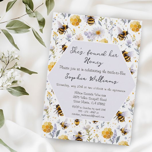 Invitation She's Found Her Honey Bees Floral Bridal Shower