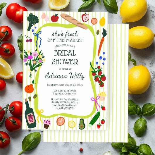 Invitation She's Fresh OFF THE MARKET Custom Bridal Shower