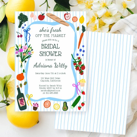 Invitation She's Fresh OFF THE MARKET Custom Bridal Shower