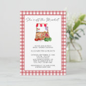 Invitation She's Off the Market Bridal Shower Gingham (Debout devant)