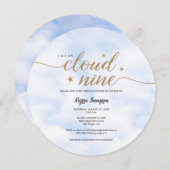 Invitation She's on Cloud 9 Dreamy Bridal Shower Clouds (Devant / Derrière)