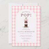 Invitation She's Ready to Pop Girl Pink Photo Baby Shower (Devant)