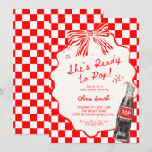Invitation She's Ready to Pop Red Soda Baby Shower (Devant / Derrière)
