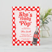 Invitation  She's Ready to Pop Soda Baby Shower party (Debout devant)