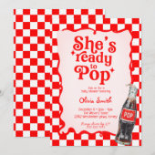 Invitation  She's Ready to Pop Soda Baby Shower party (Devant / Derrière)
