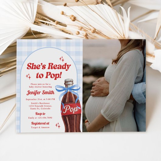 Invitation She's Ready to Pop Soda Baby Shower Photo