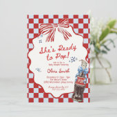 Invitation She's Ready to Pop Soda boy Baby Shower (Debout devant)