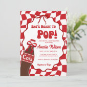 Invitation She's ready to pop soda cola baby shower  (Debout devant)