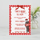 Invitation She's Ready to Pop Soda Red Gingham (Debout devant)