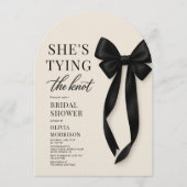 Invitation She's Tying The Knot Black Bow Bridal Shower  (Devant)