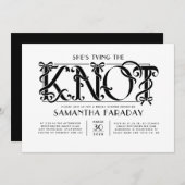 Invitation She's Tying The Knot Black Bow Bridal Shower (Devant / Derrière)