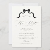 Invitation She's Tying the Knot Black Bow Ivory Bridal Shower (Devant)