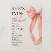 Invitation She's Tying The Knot Blush Pink Bow Bridal Shower (Devant)
