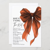 Invitation She's Tying The Knot Bow Bridal Luncheon (Devant / Derrière)