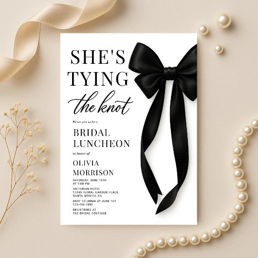Invitation She's Tying The Knot Bow Bridal Luncheon 