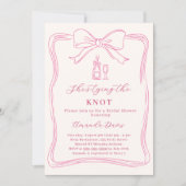 Invitation She's tying the knot bow pink ivory Bridal Shower (Devant)
