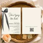 Invitation She's Tying the Knot Bow QR Code Bridal Shower