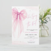 Invitation She's tying the knot Bridal shower Bow pink (Debout devant)