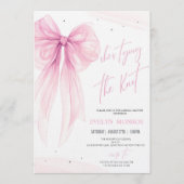 Invitation She's tying the knot Bridal shower Bow pink (Devant)