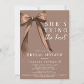 Invitation She's Tying The Knot Brown QR Code Bridal Shower (Devant)