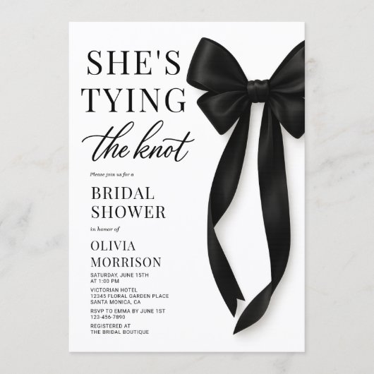 Invitation She's Tying The Knot QR Code Bridal Shower  (Devant)