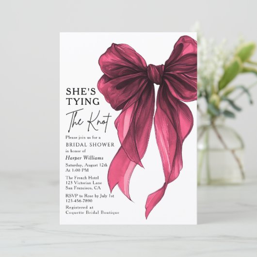 Invitation She's Tying The Knot QR Code Bridal Shower (Debout devant)