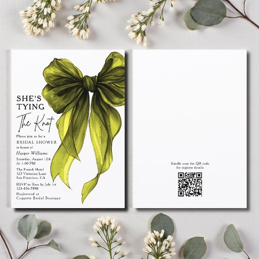Invitation She's Tying The Knot QR Code Bridal Shower