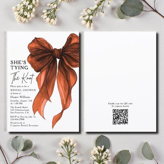 Invitation She's Tying The Knot QR Code Bridal Shower