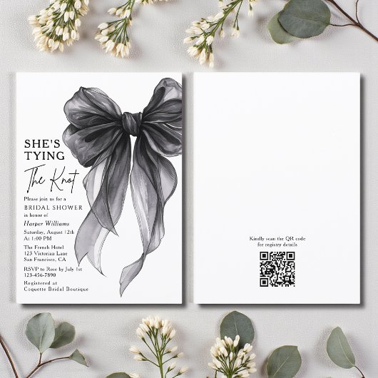 Invitation She's Tying The Knot QR Code Bridal Shower