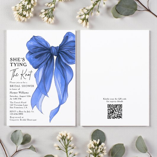 Invitation She's Tying The Knot QR Code Bridal Shower