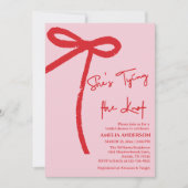 Invitation She's Tying the Knot Red,pink Bow Bridal Shower (Devant)