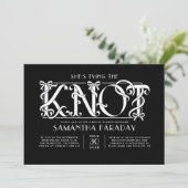 Invitation She's Tying The Knot White Bow Black Bridal Shower (Debout devant)