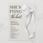 Invitation She's Tying The Knot White Ivory Bow Bridal Shower (Devant)