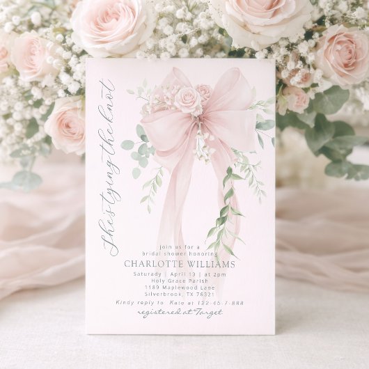 Invitation She's tying the know Whimsical Bow bridal shower