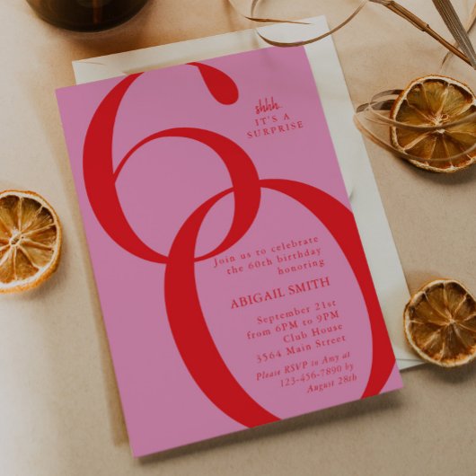 Invitation Shh It's a Surprise 60th Birthday Party