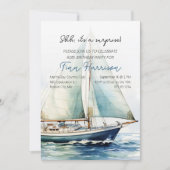 Invitation Shh It's A Surprise Sailboat 60th Birthday Party (Devant)