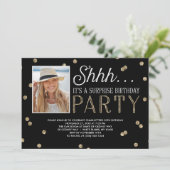 Invitation Shh Surprise Anniversaire Party Parties scintillan (Debout devant)