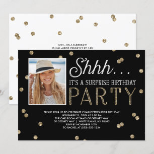 Invitation Shh Surprise Anniversaire Party Parties scintillan