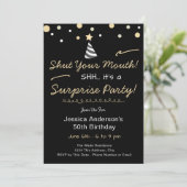 Invitation Shh Surprise Birthday Party (Debout devant)