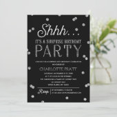 Invitation Shh Surprise fête d'anniversaire Faux Parties scin (Debout devant)