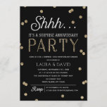 Invitation Shh Surprise Parties scintillant Confetti Annivers<br><div class="desc">Envoyez-leur une invitation qu'ils n'oublieront pas avec cette invitation chic et élégante du Surprise Anniversary Party avec un thème de confetti de parties scintillant en faux or élégant avec une typographie moderne. Customisez la couleur arrière - plan à votre goût. *Veuillez noter que cette parties scintillant n'est pas réelle et...</div>