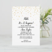 Invitation Shhh C'est une retraite surprise Gold Confetti (Debout devant)