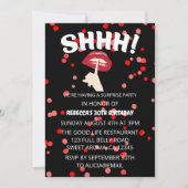 Invitation SHHH ! Fête d'anniversaire surprise (Devant)