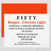Invitation SHHH, Surprise Cinquantième anniversaire Invitatio (Devant / Derrière)