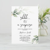 Invitation Shhh Surprise Fête des mariées verdoyante (Debout devant)