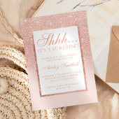 Invitation Shhh surprise rose or parties scintillant chic Swe