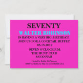 Invitation Shhh Surprise Seventieth fête d'anniversaire (Devant)