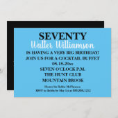 Invitation Shhh Surprise Seventieth fête d'anniversaire (Devant / Derrière)