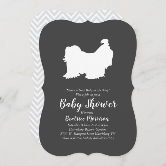 Invitation Shih Tzu Baby shower Neutre hommes-femmes (Devant / Derrière)